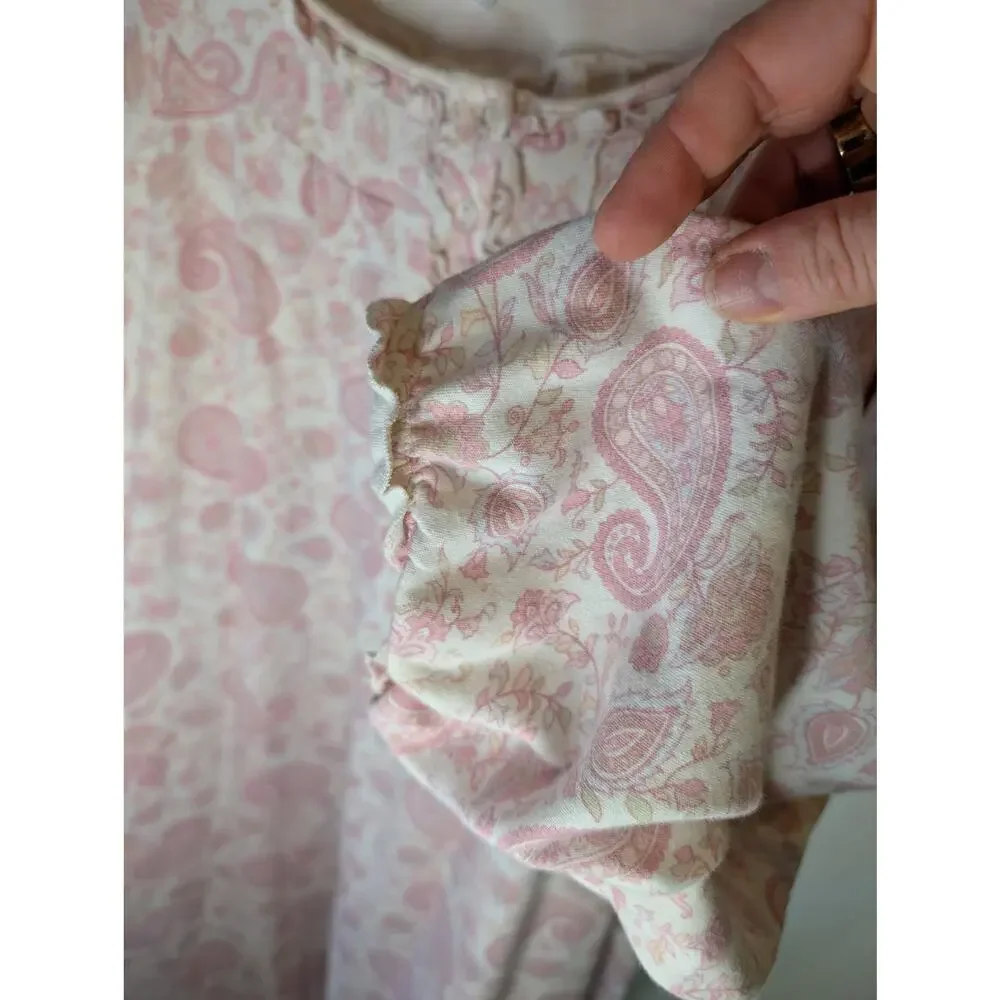 Laura Ashley Petal Pink Cotton Traditional Nightgown Sleep Romantic Cozy XL - Picture 8 of 8